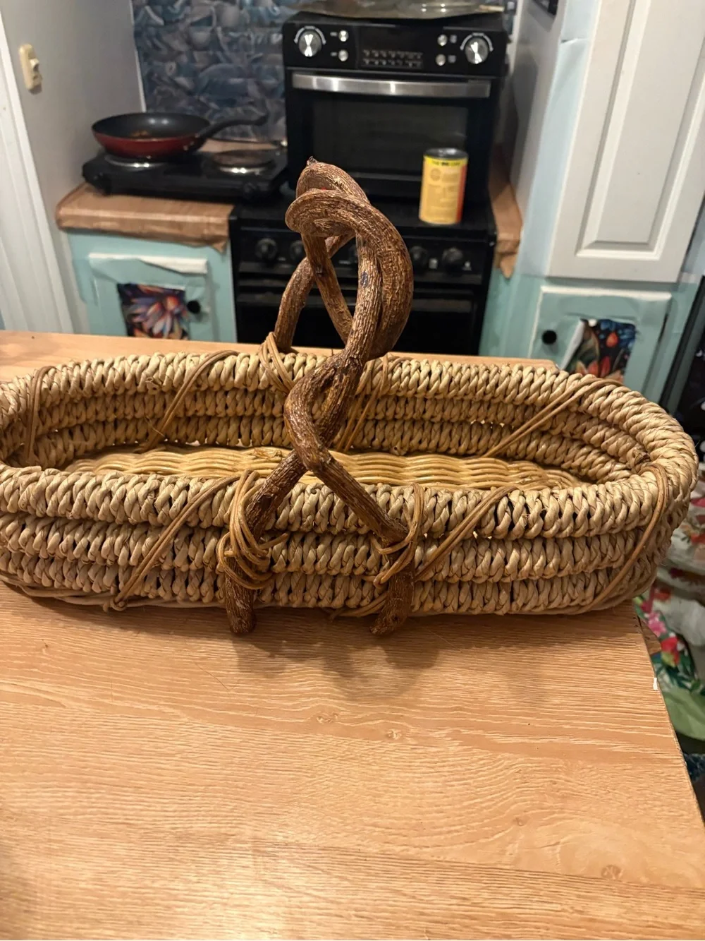 Source Unknown Natural Brown Woven Rattan Basket